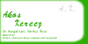 akos kerecz business card