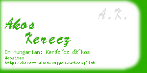 akos kerecz business card